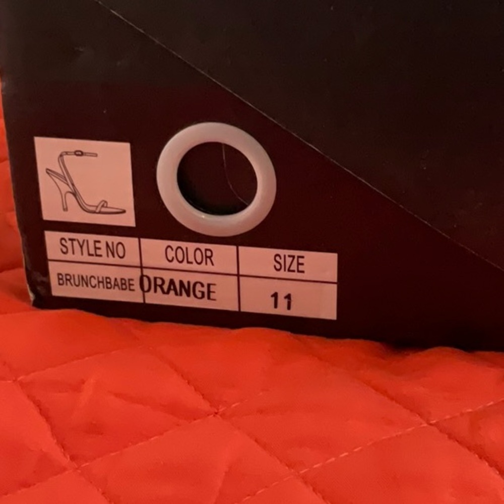 Fashion Nova Orange Patent Strappy Ankle-Heel Sandals - Picture 4 of 4